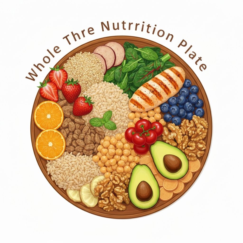 Diverse healthy food groups representing balanced nutrition